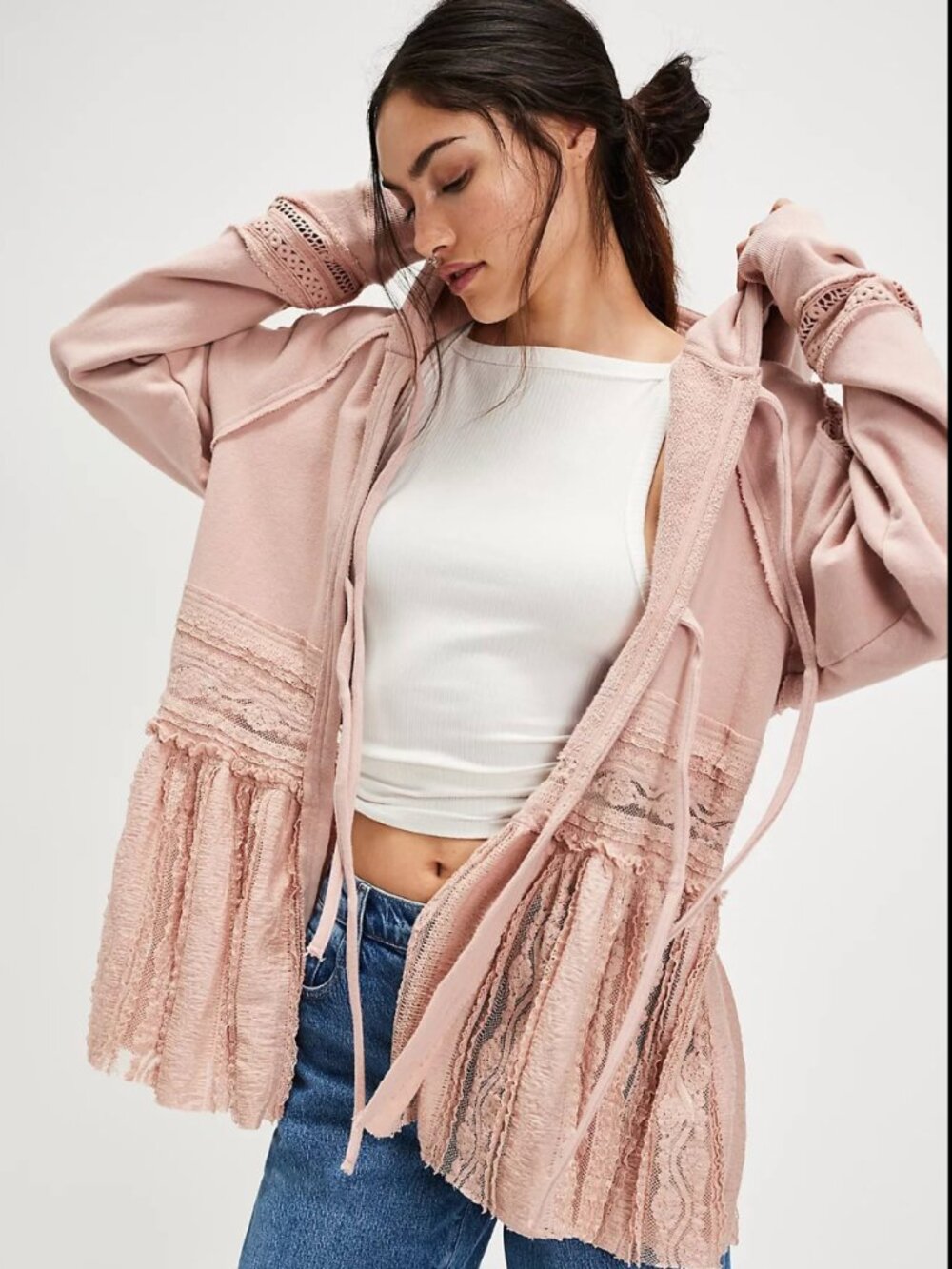 NWT Free People Candy Sweatshirt Pink Ballet Slipper SIZE XS